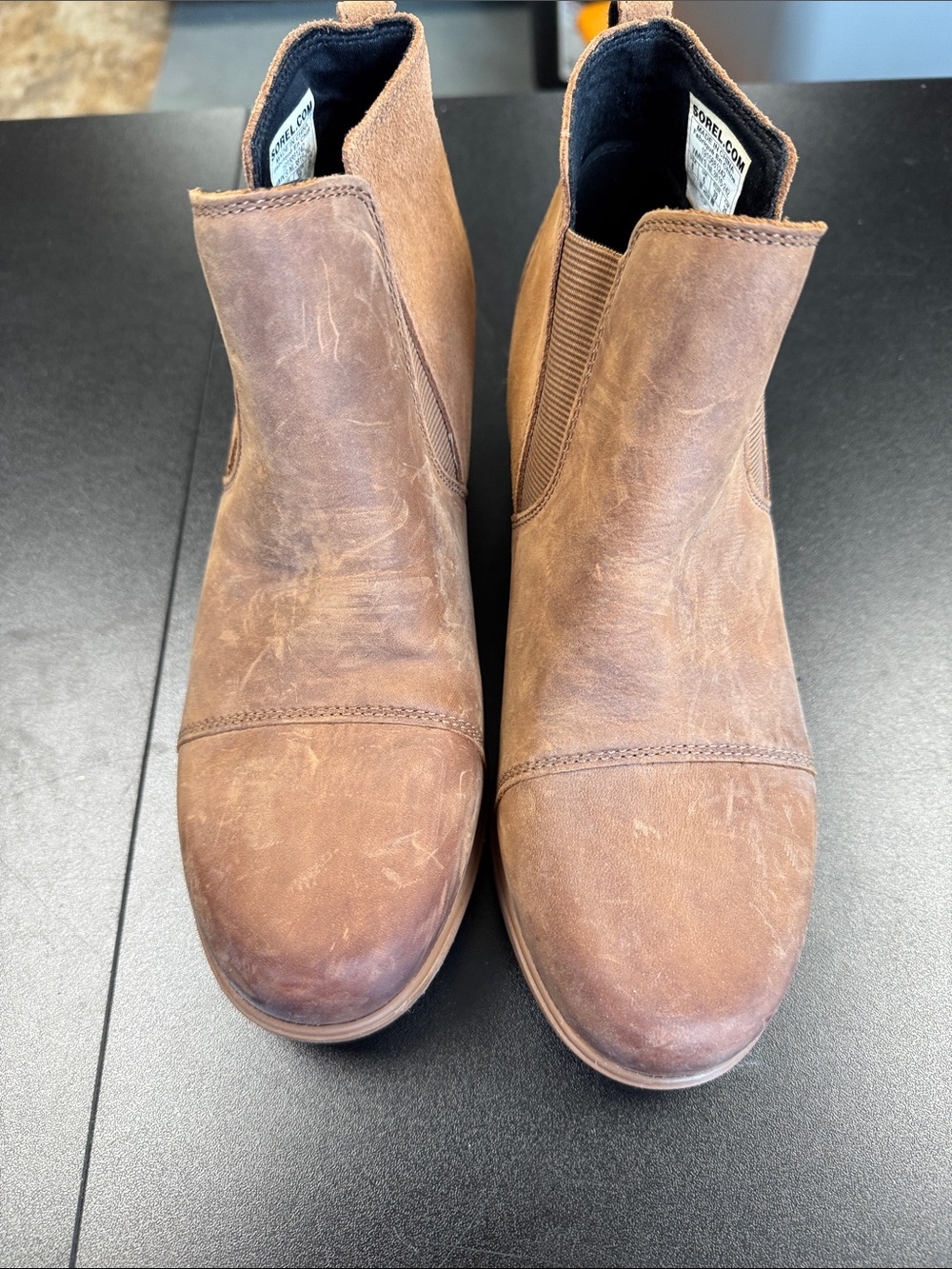 Sorel Brown Suede Chelsea Ankle Booties